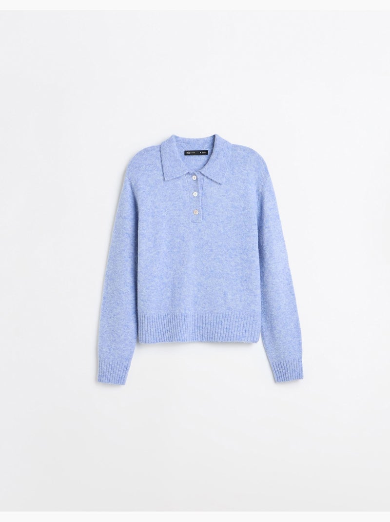 Polo con misto lana e alpaca, mo fashion Blu - Kiabi