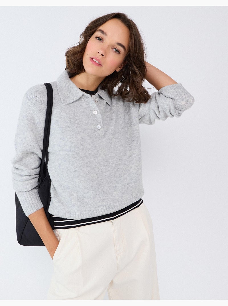 Polo con misto lana e alpaca, mo fashion Grigio - Kiabi