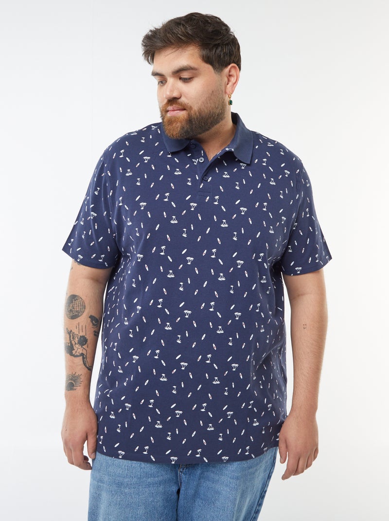 Polo con motivi in tessuto piqué Blu - Kiabi