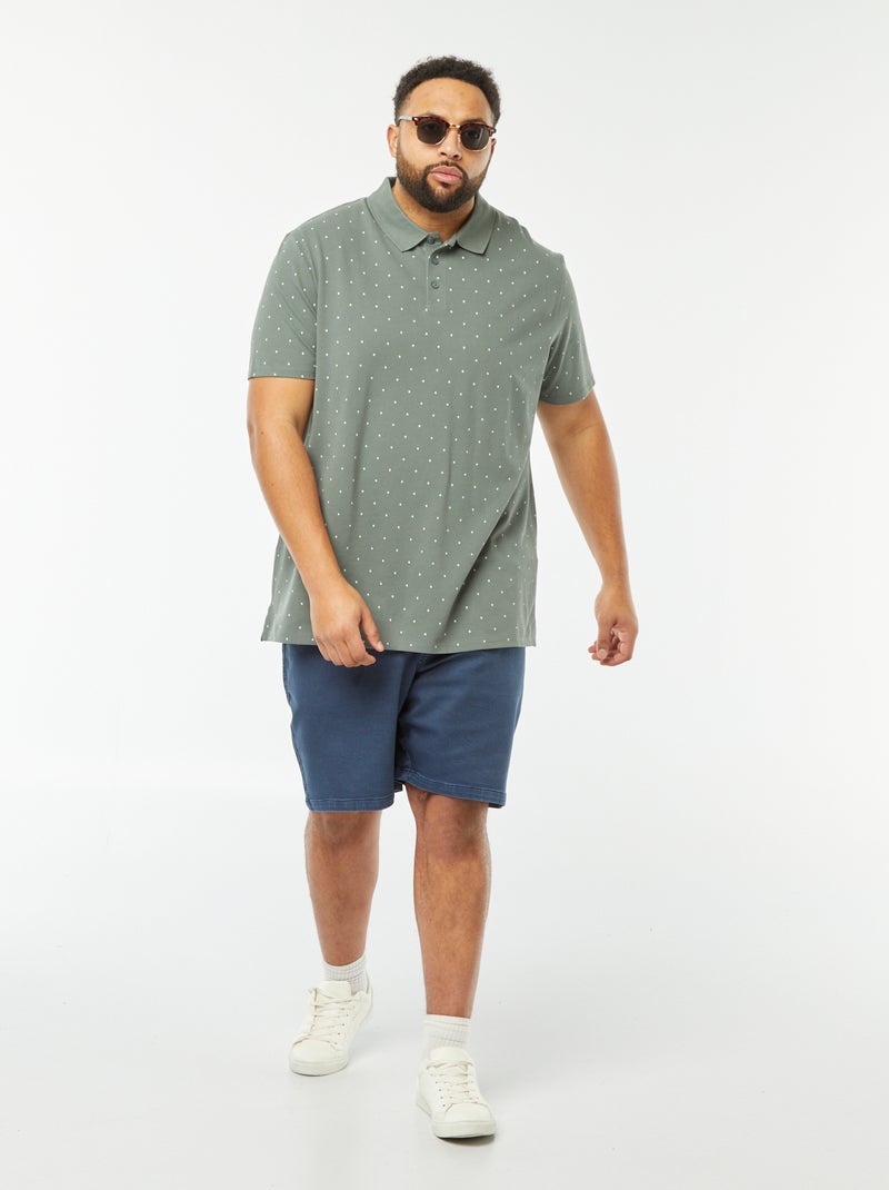 Polo con motivi in tessuto piqué VERDE - Kiabi