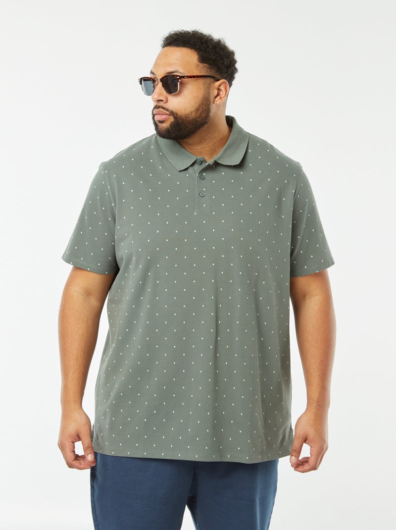 Polo con motivi in tessuto piqué VERDE - Kiabi