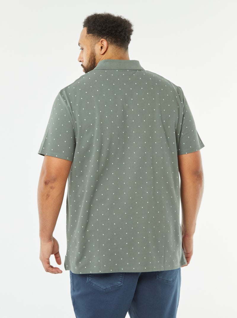 Polo con motivi in tessuto piqué VERDE - Kiabi