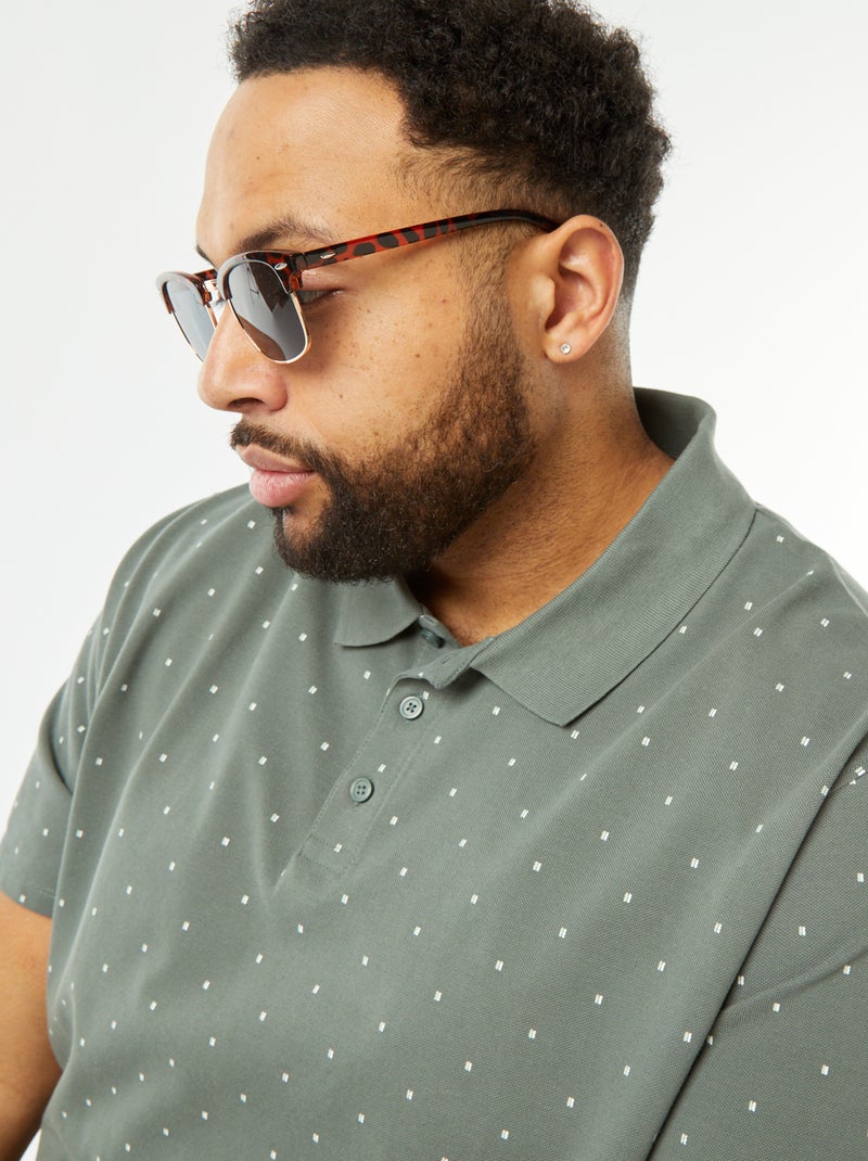 Polo con motivi in tessuto piqué VERDE - Kiabi