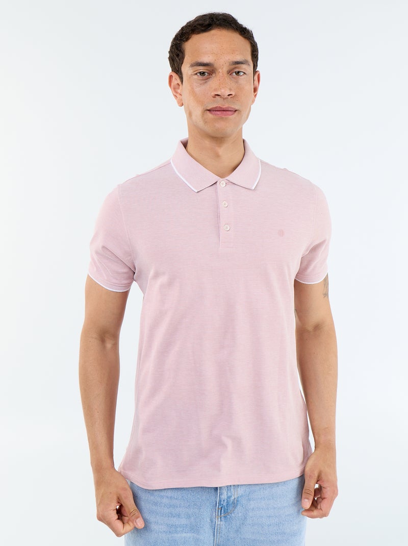 Polo con ricamo sul petto Rosa - Kiabi