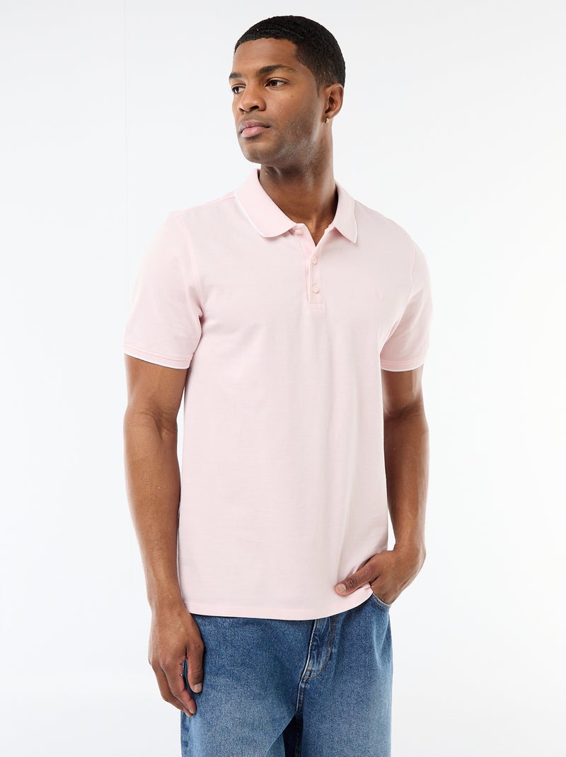 Polo con ricamo sul petto Rosa - Kiabi