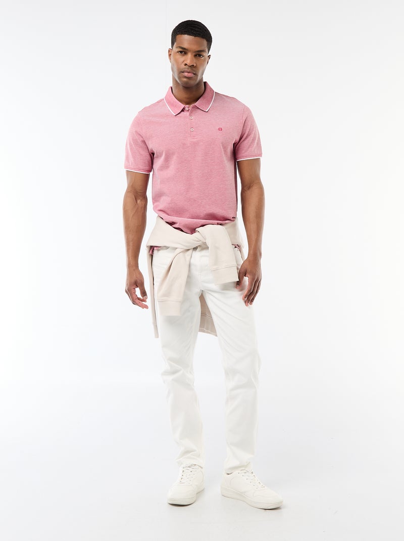 Polo con ricamo sul petto Rosso - Kiabi