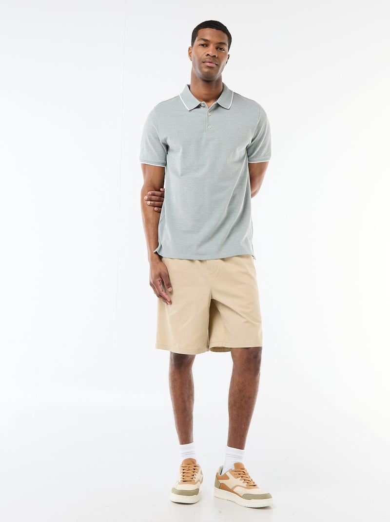 Polo con ricamo sul petto Verde - Kiabi