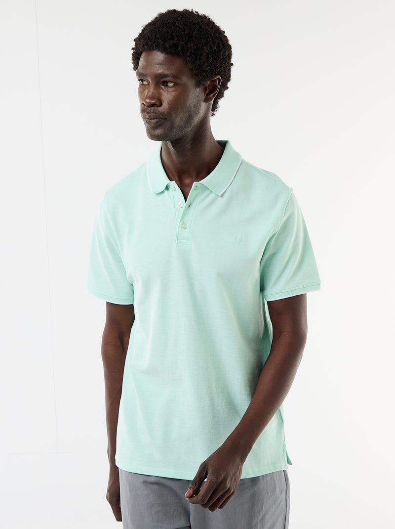 Polo con ricamo sul petto Verde - Kiabi