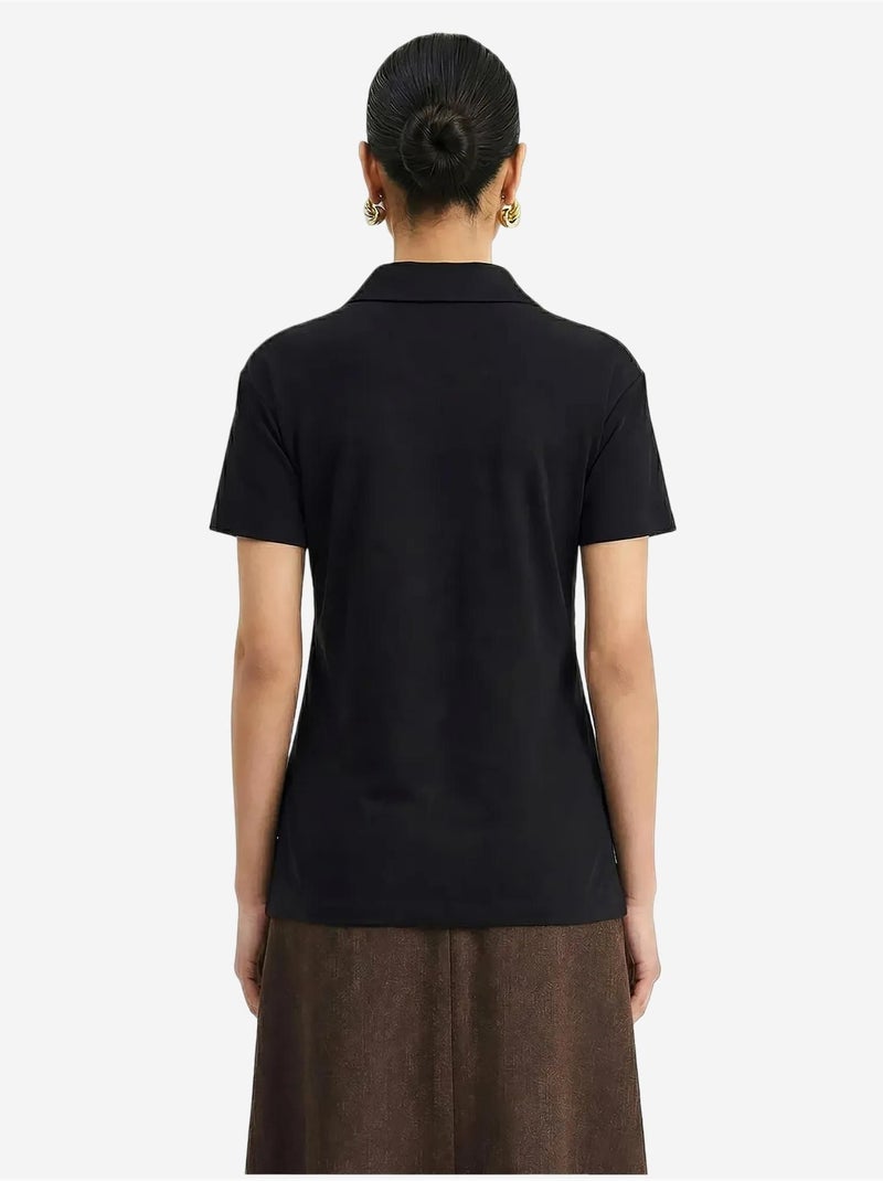 Polo con scritta ricamata lucci Nero - Kiabi