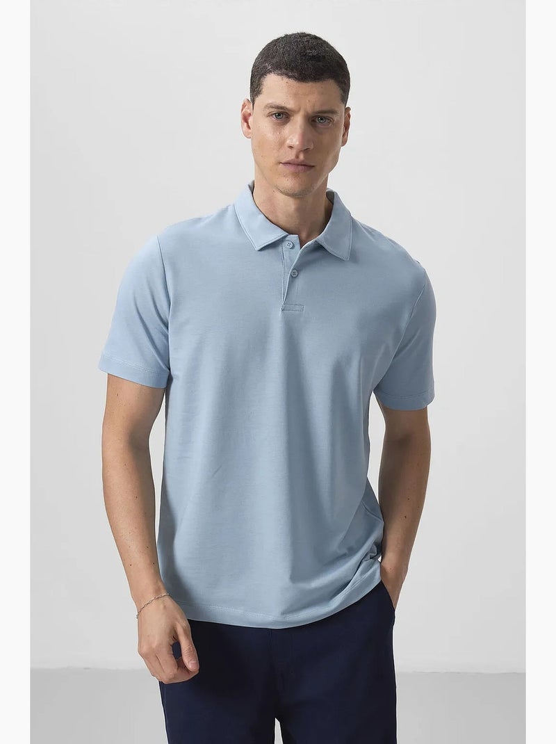 Polo cotone elastan tommy Blu cielo - Kiabi