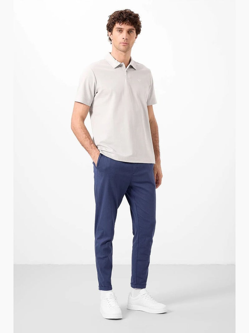 Polo cotone elastan tommy Grigio chiaro - Kiabi