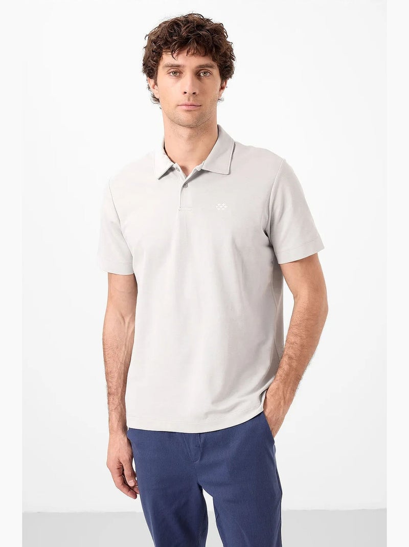 Polo cotone elastan tommy Grigio chiaro - Kiabi
