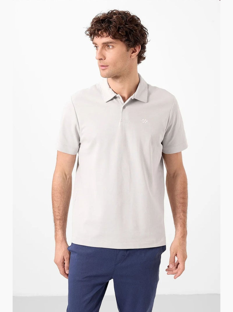 Polo cotone elastan tommy Grigio chiaro - Kiabi