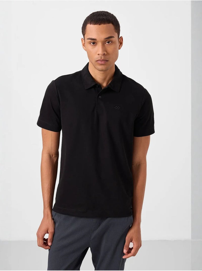Polo cotone elastan tommy Nero - Kiabi