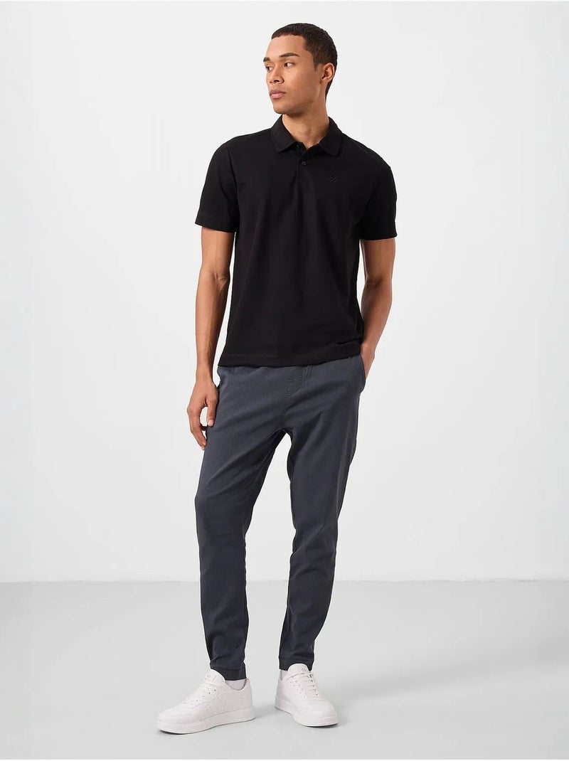 Polo cotone elastan tommy Nero - Kiabi