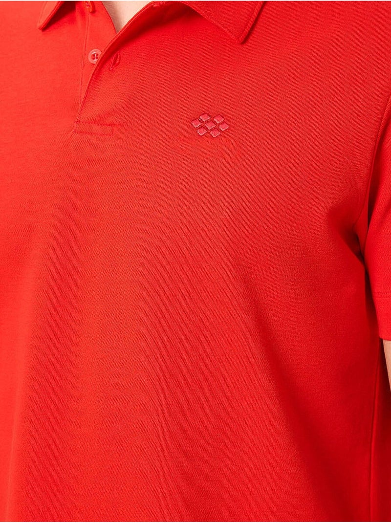 Polo cotone elastan tommy Rosso - Kiabi