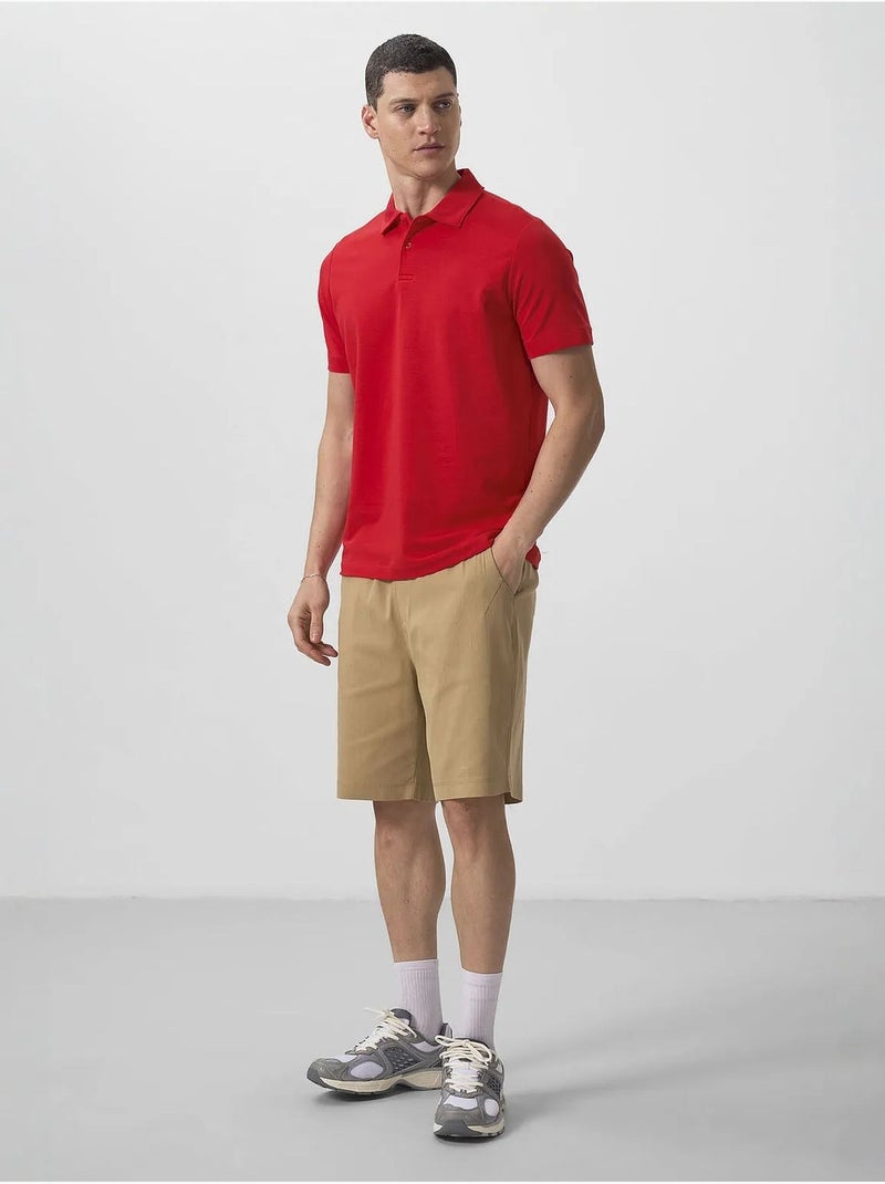 Polo cotone elastan tommy Rosso - Kiabi