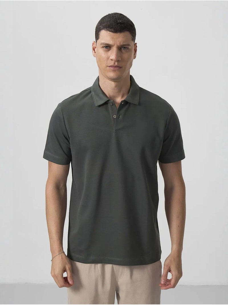 Polo cotone elastan tommy Verde scuro - Kiabi