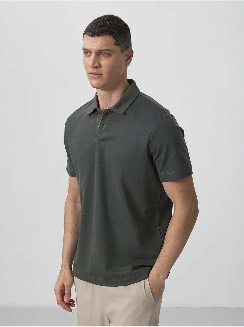 Polo cotone elastan tommy Verde scuro - Kiabi