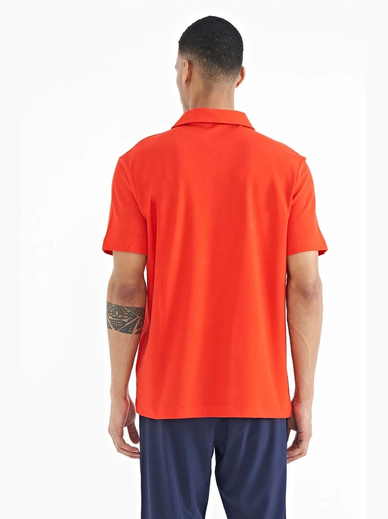 Polo cotone stampa testo tommy Arancione - Kiabi