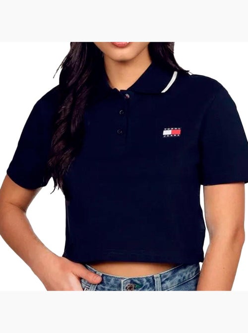 Polo Crop Top Donna Tommy Hilfiger con Badge - Kiabi Polo Crop Top Donna Tommy Hilfiger con Badge - Kiabi