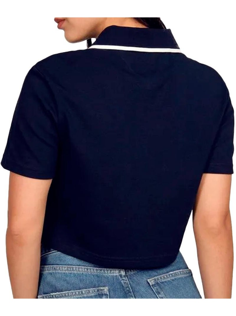 Polo Crop Top Donna Tommy Hilfiger con Badge Blu marino - Kiabi