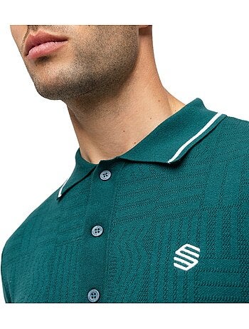 Polo da golf in maglia da uomo golf uomo trevino teal