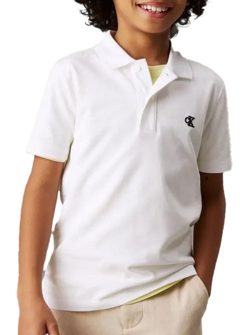 Polo da ragazzo Calvin Klein Jeans Essential Bianco - Kiabi