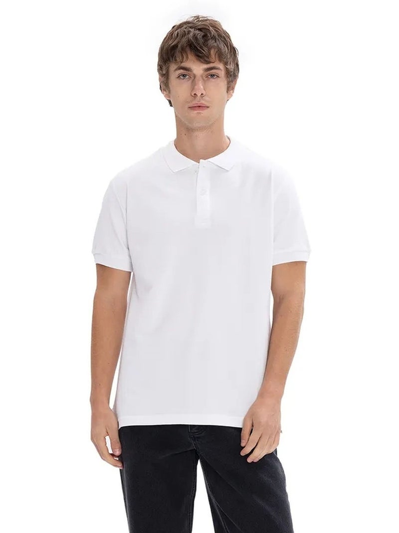 Polo da uomo tinta unita giesto Bianco - Kiabi