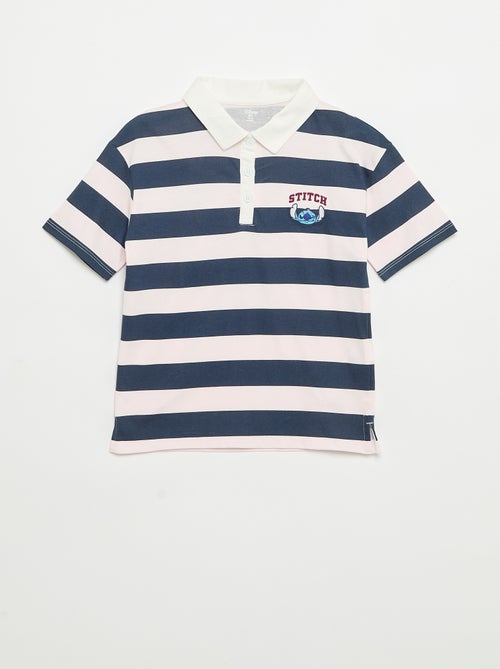 Polo 'Disney 'Stitch' a righe a maniche corte - Kiabi