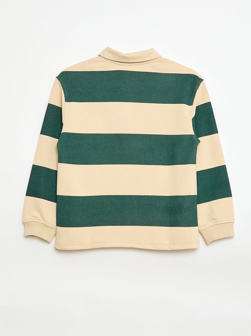 Polo felpa a righe Verde - Kiabi