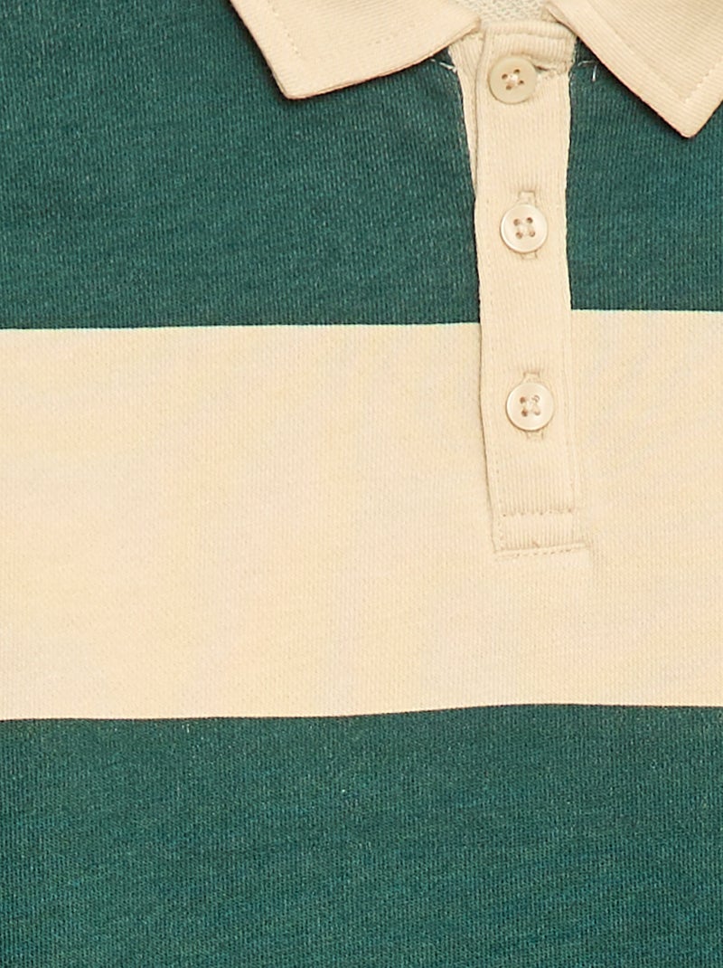 Polo felpa a righe Verde - Kiabi