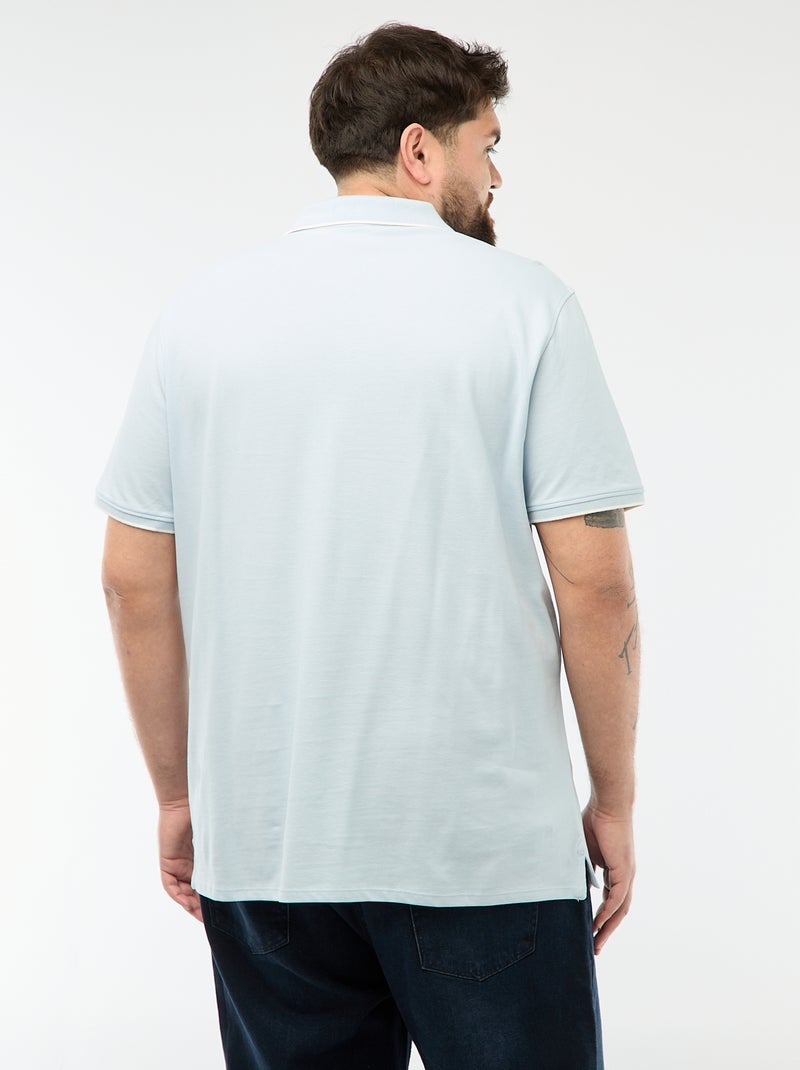 Polo in cotone a contrasto Blu - Kiabi