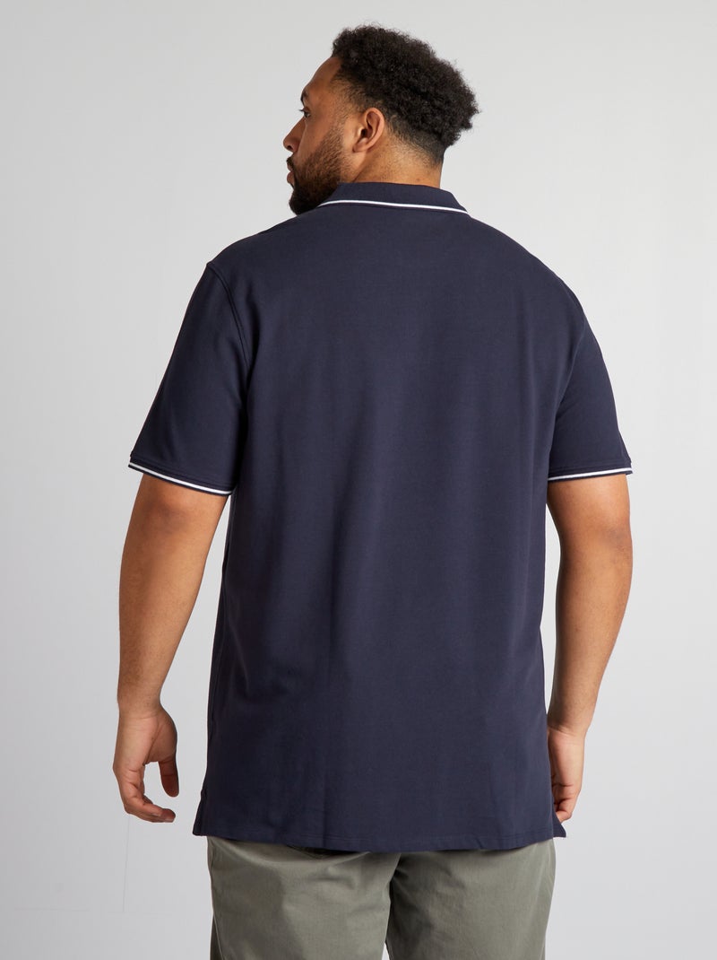 Polo in cotone a contrasto blu - Kiabi