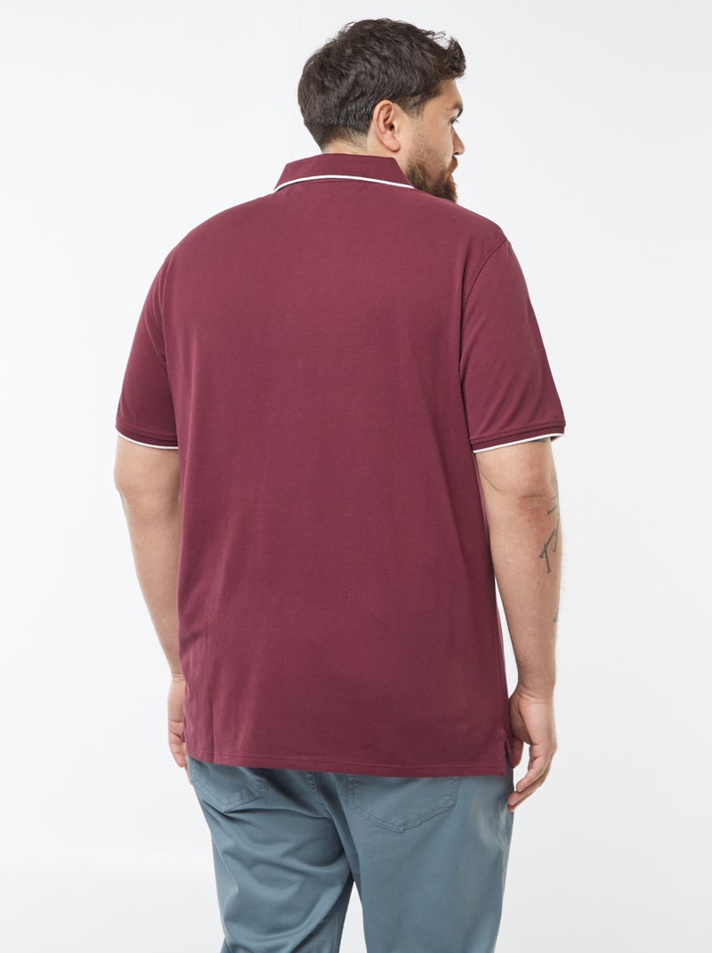 Polo in cotone a contrasto Rosso - Kiabi