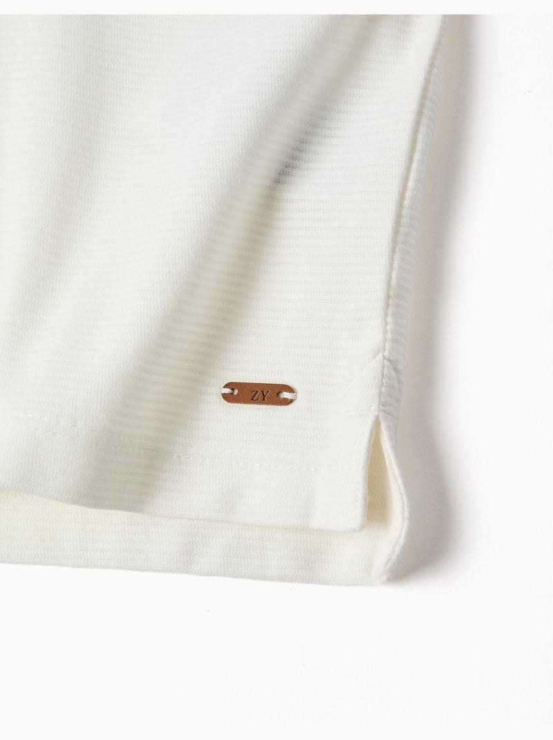 Polo in cotone a costine Bianco - Kiabi