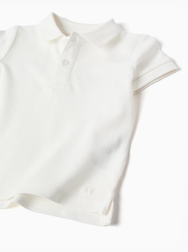 Polo in cotone a maniche corte Bianco - Kiabi