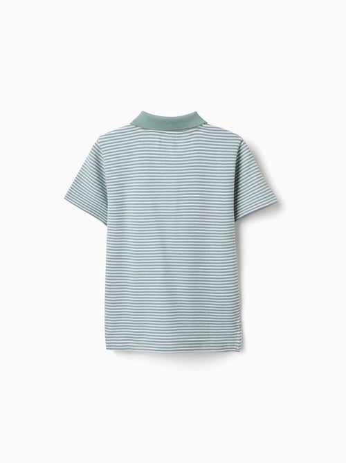 Polo in cotone a righe con stampa - Kiabi Polo in cotone a righe con stampa - Kiabi