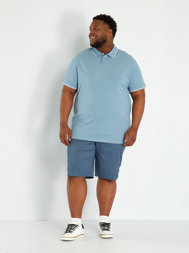 Polo in cotone blu denim - Kiabi