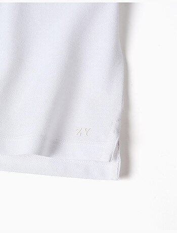 Polo in cotone con collo alla mao e tasca