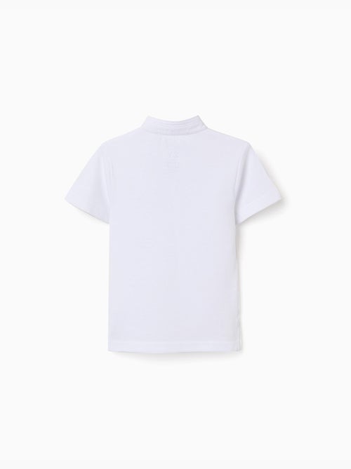 Polo in cotone con collo alla mao e tasca - Kiabi