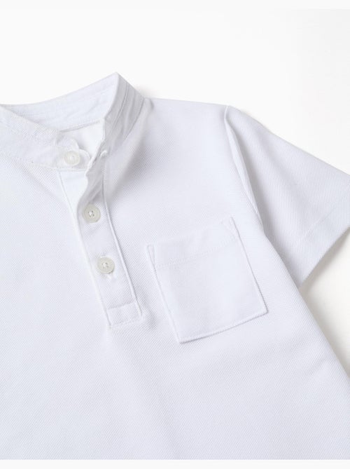 Polo in cotone con collo alla mao e tasca - Kiabi