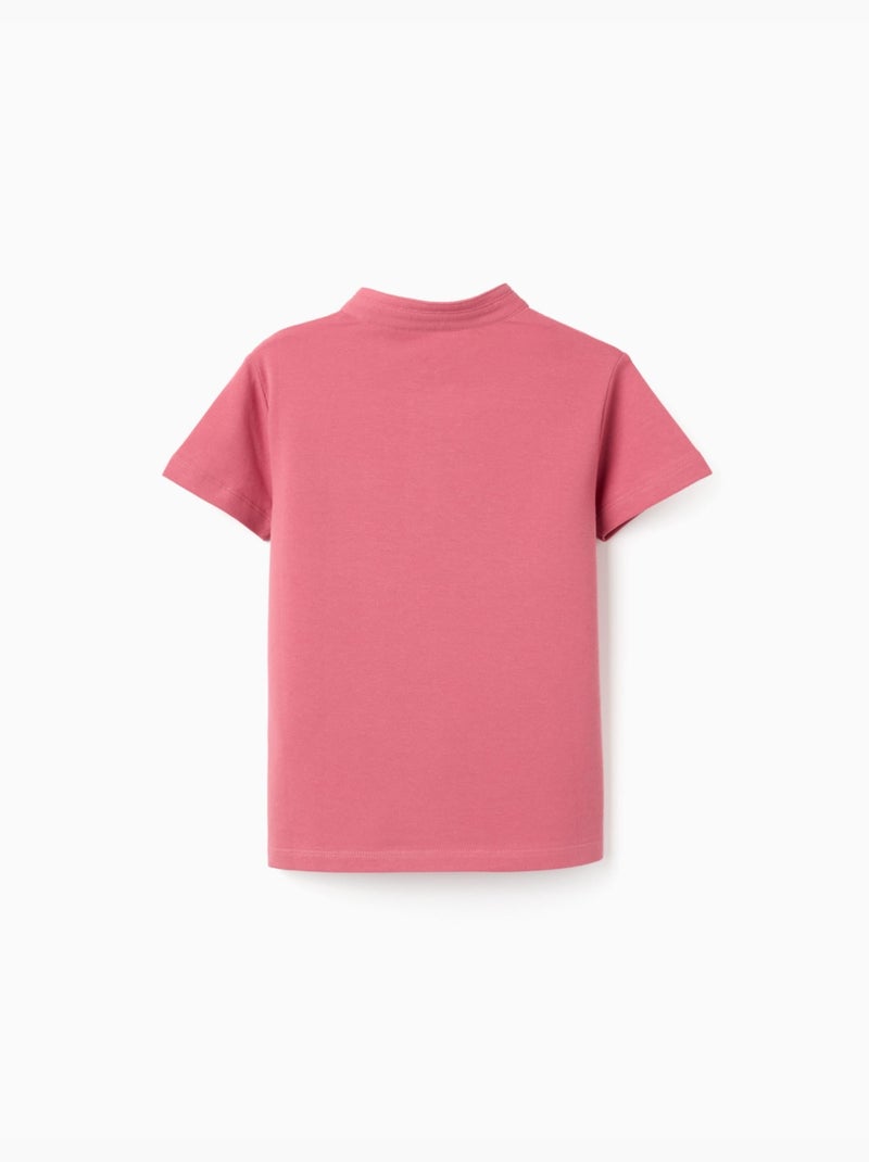 Polo in cotone con collo alla mao e tasca Rosa scuro - Kiabi