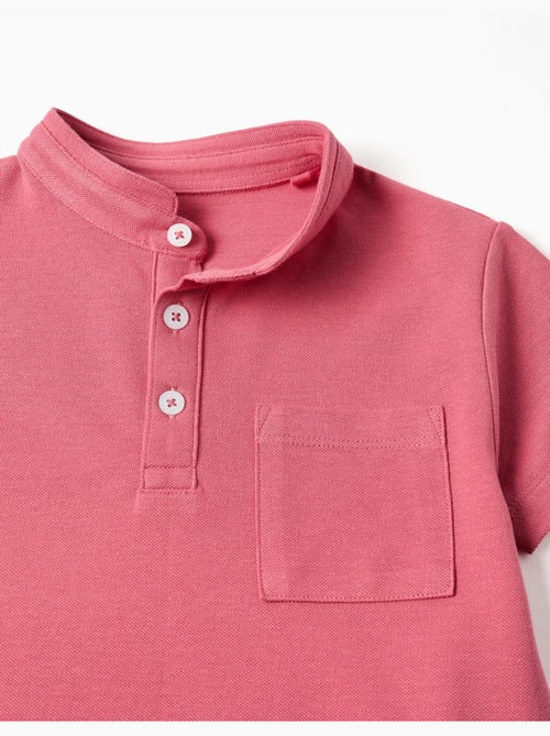 Polo in cotone con collo alla mao e tasca - Kiabi