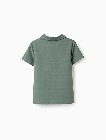 Maglietta in cotone con jacquard