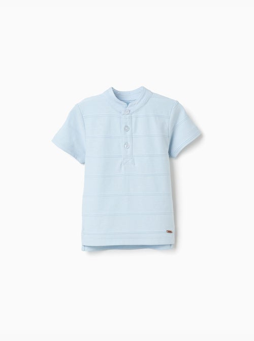 Polo in cotone con linee in rilievo - Kiabi