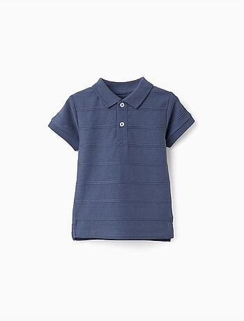 Polo in cotone con linee in rilievo B&S