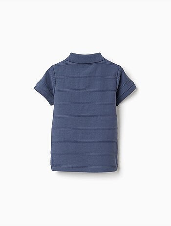Polo in cotone con linee in rilievo B&S