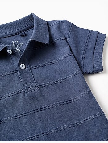 Polo in cotone con linee in rilievo B&S
