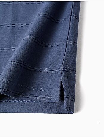 Polo in cotone con linee in rilievo B&S